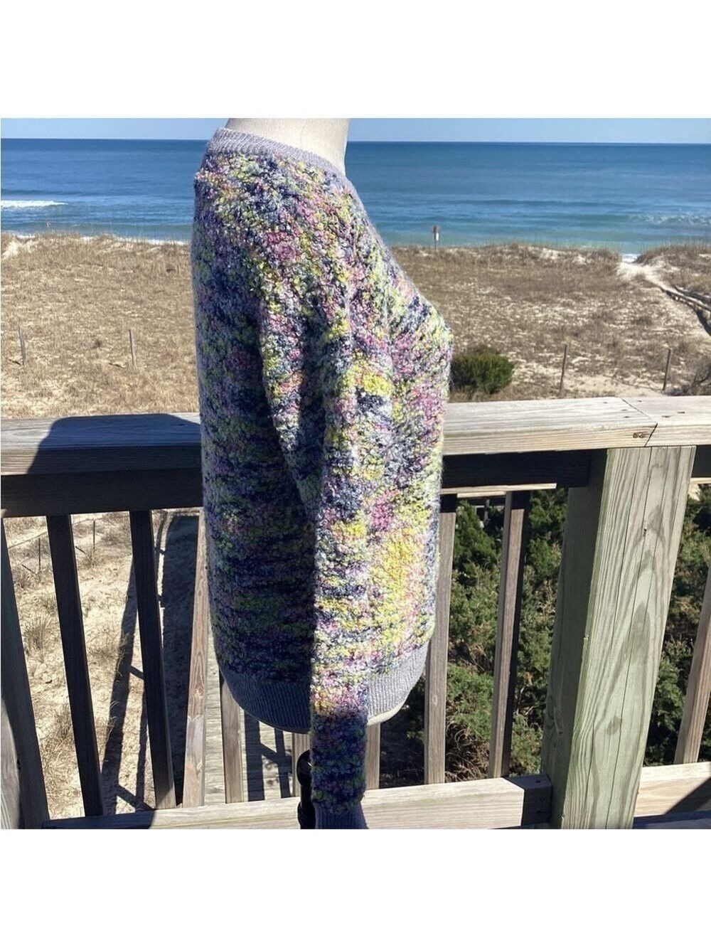 CeCe Purple and Pink Crew Neck Sweater - Picture 5 of 10